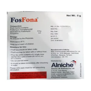 Fosfona (Fosfomycin) available Delhi, Mumbai, Madras, Hyderabad, Bangalore India