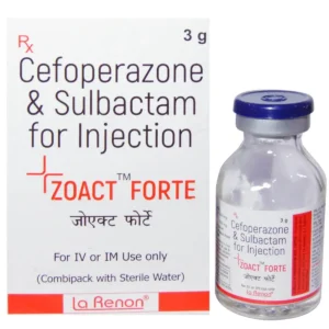 Zoact Forte (Cefoperazone, Sulbactam) Injection available Delhi, Mumbai, Madras, Hyderabad, Bangalore India