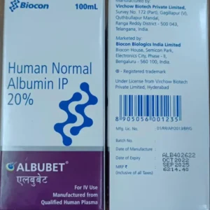 Albubet (Human Albumin) available Delhi, Mumbai, Madras, Hyderabad, Bangalore India