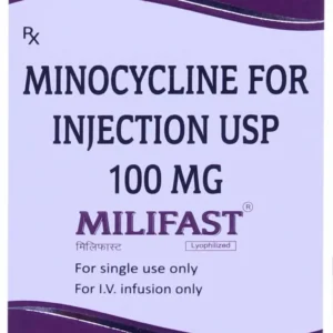 Milifast (Minocycline) Injection available Delhi, Mumbai, Madras, Hyderabad, Bangalore India