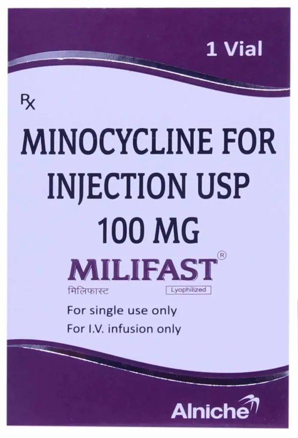 Milifast (Minocycline) Injection available Delhi, Mumbai, Madras, Hyderabad, Bangalore India